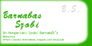 barnabas szobi business card